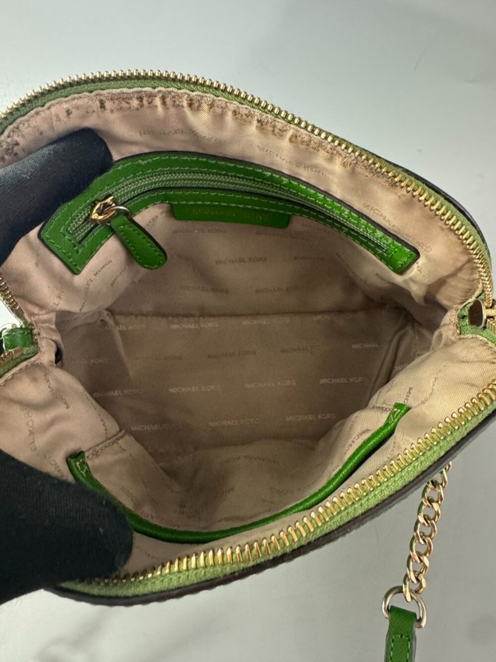 Michael Kors Green Saffiano Leather Crossbody Bag - Picture 10 of 15